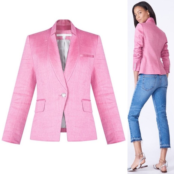 Veronica Beard Jackets & Blazers - Veronica Beard Orchid Linen Dickey Blazer Jacket Barbie Pink Size 6 Pockets Coat